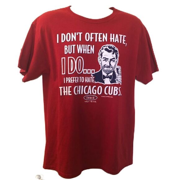 Chicago Cubs St. Louis Cardinals Baseball MLB Smack Apparel Graphic Tee Red Mens - Picture 1 of 7